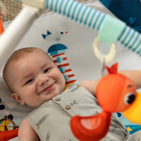 0-3+ months: STIMULATES THE SENSES