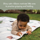 XL Outdoor Picnic Mat - shiny satin ribbons motivate little ones to practice gripping and holding