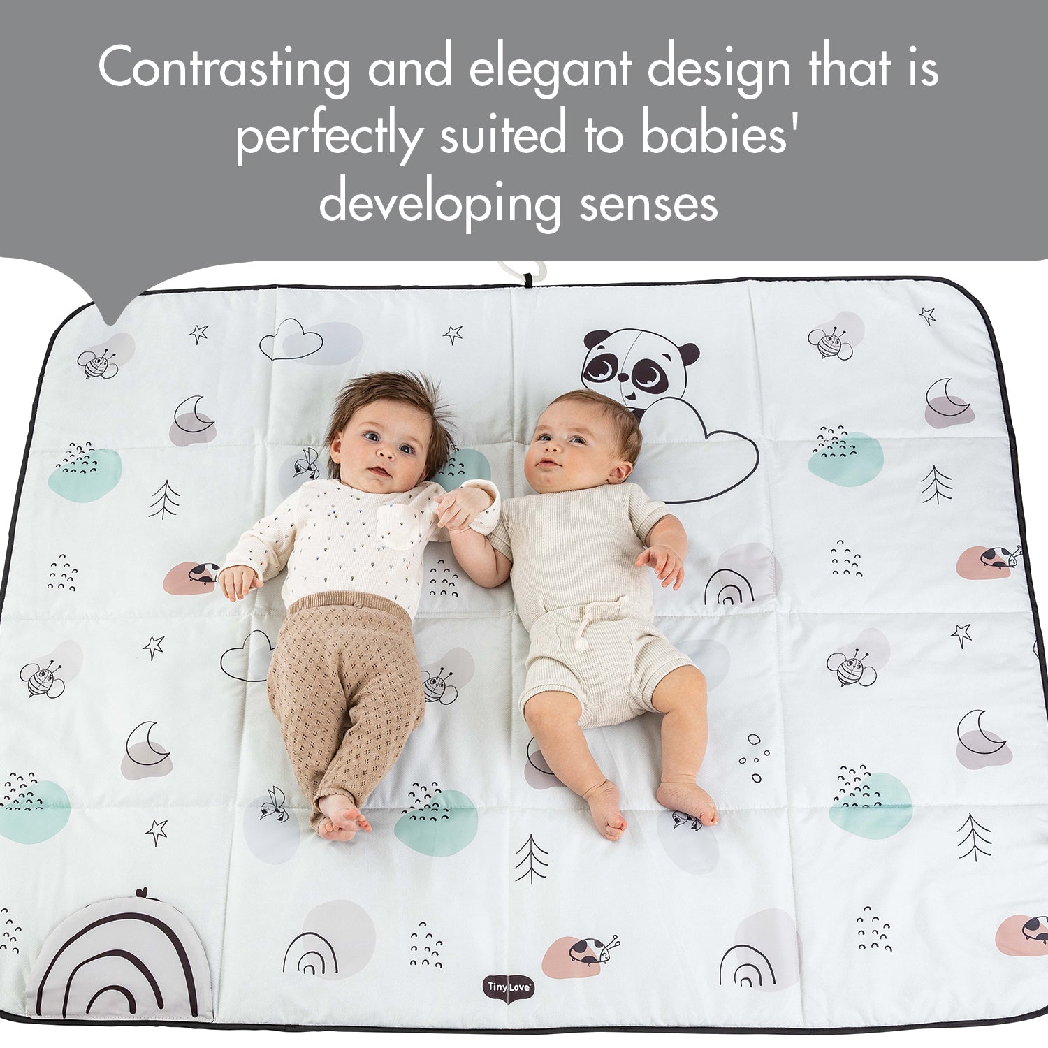 XL Outdoor Picnic Mat - contrasting and elegant design that is a perfectly suited to babies' developing senses
