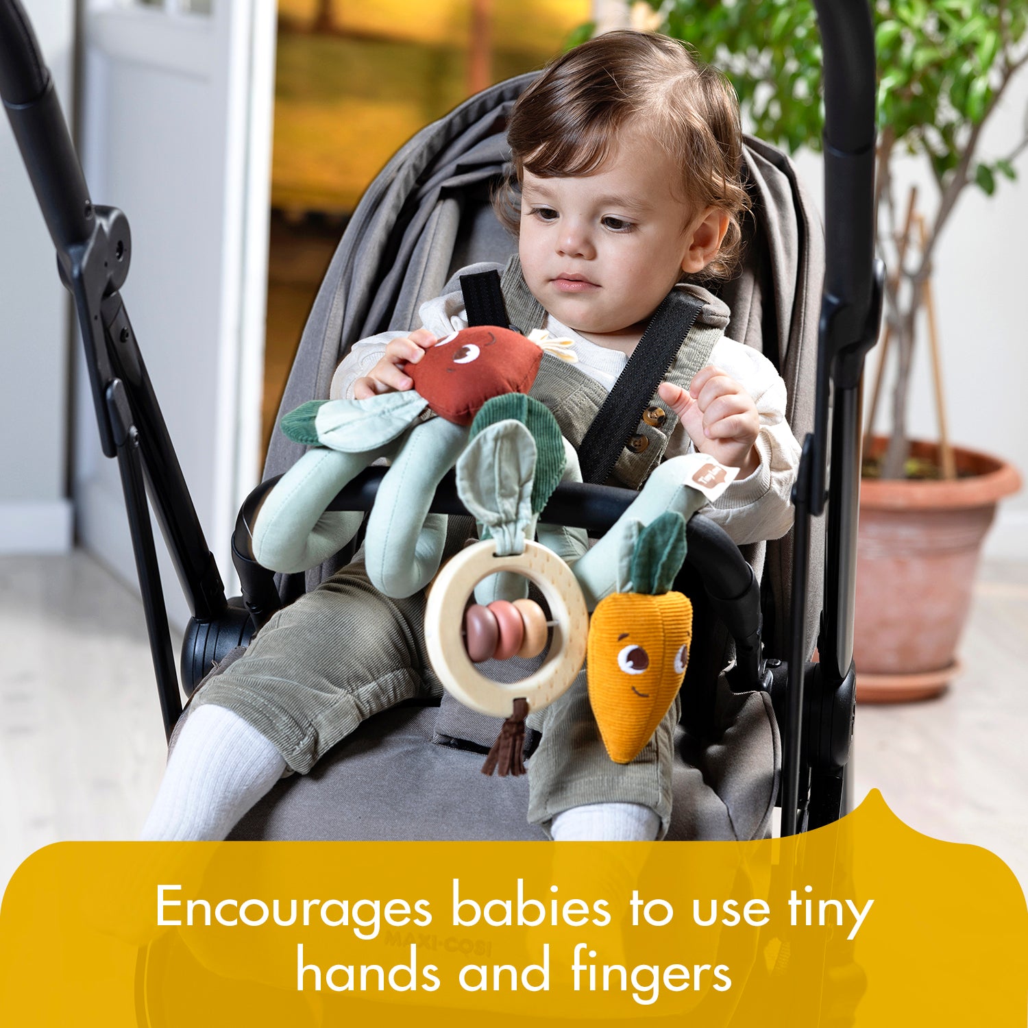 Spiral Stroller Activity Toy - encourages babies to use tiny hands and fingers