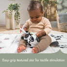 Panda Take Along Rattle Toy - easy-grip textured star for tactile stimulation