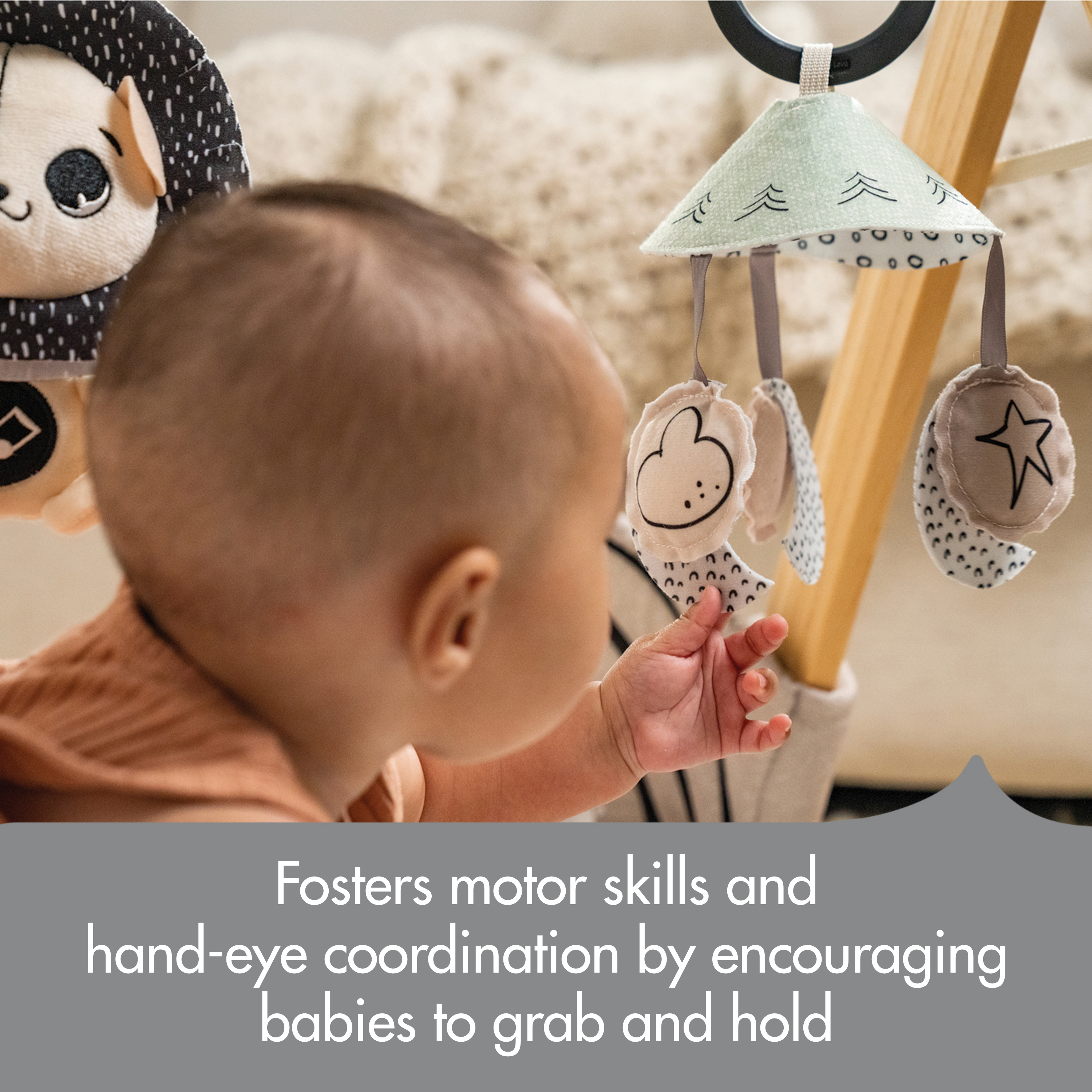 Luxe Developmental Gymini - fosters motor skills and hand-eye coordination by encouraging babies to grab and hold