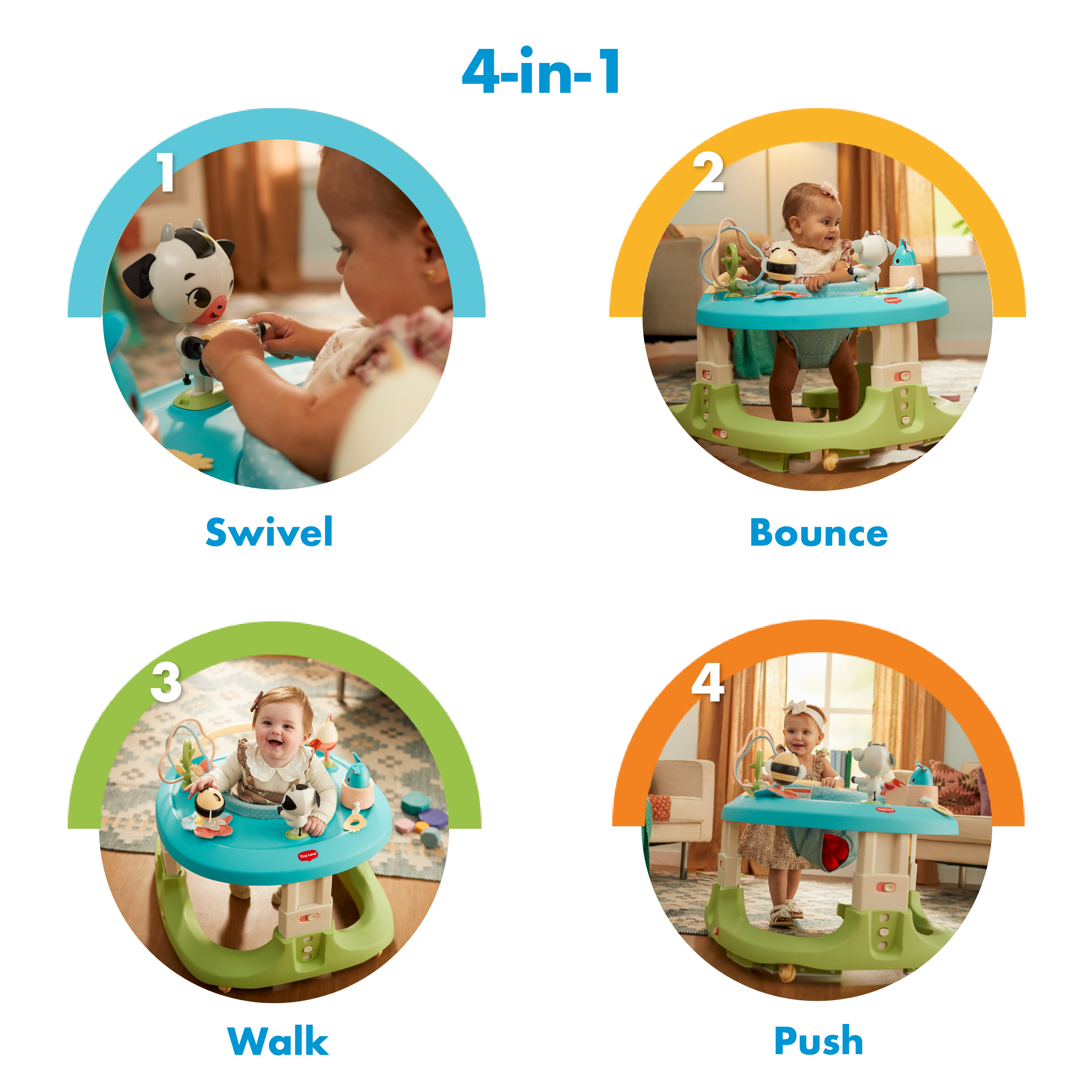 4-in-1 Play and Go Mobile Activity Center - 4-in-1: swivel, bounce, walk, push