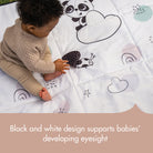 XL Outdoor Picnic Mat - black and white design supports babies' developing eyesight