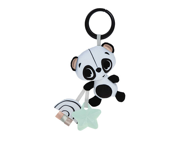 Panda Wrist Rattles for Baby in Black and White (Set of 2