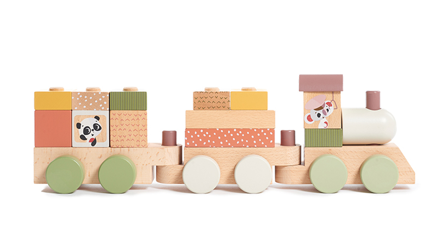 BOHO CHIC wooden stacking train 22